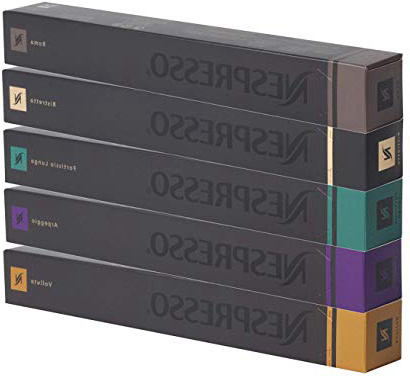 Nespresso Cápsulas originales Caffe Surtido, 50 Cápsulas – 10 x Roma 10 x Ristretto 10 x Fortissio 10 x Arpeggio 10 x Volluto – Compatibles originales