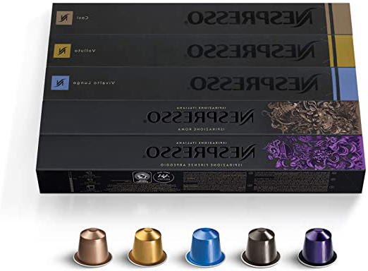 50 NESPRESSO CAPSULAS DE CAFÉ (10 x VOLLUTO, 10 x ROMA, 10 x COSI, 10 x VIVALTO LUNGO, 10 x ARPEGGIO)