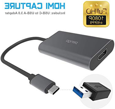 pengo Capturadora HDMI a USB 3.0 1080p@60fps Capturadora (Tipo-C a USB 3.0 UVC 1.0 Interfaz), Capturadora de Video y Audio, para Xbox, PS4, Switch, DSLR, Videocámaras. Compatible con Win y Mac OS.