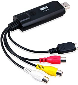 August VGB100 - Capturadora de Video y Audio con Cable de Transferencia USB 2.0, Negro