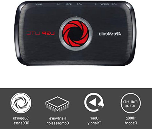 AVerMedia GL310 Live Gamer Portable Lite - Capturadora, YouTube y Twitch, HD 1080p, codificador de hardware, streaming de juegos de juegos y captura de juegos para PS4, Nintendo Switch