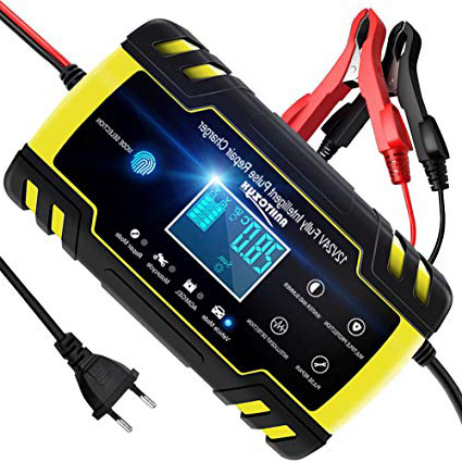 NWOUIIAY Cargador de Batería 8A 12V/4A 24V Mantenimiento Automático Inteligente con Múltiples Protecciones para Coche Moto ATV RV Barco