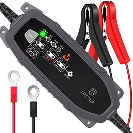 Cargador de Batería para Coche, AUTOXEL 3,8 A 6V/12V 8 Modos Inteligente Cargador/Mantenedor de Batería de Automóvil para Vehículos para LiFePO4 & Batería de Plomo ácido de Mojado, MF, VRLA, AGM y Gel