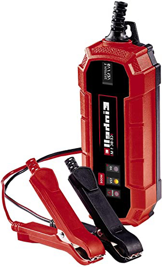 Einhell CE-BC 1 M, Cargador de baterías (con control por microprocesador para los más distintos tipos de baterías, entre otros automóviles/motos, corriente de carga máx. 1 amperio)
