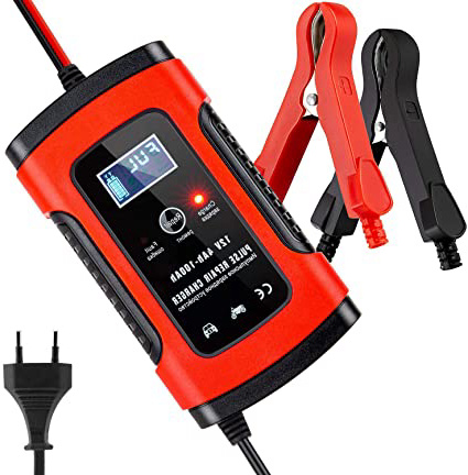 Cargador de Batería Coche Moto, BUDDYGO 6A 12V Full Automático Inteligente Mantenimiento de batería con Múltiples Protecciones para Automóviles, Motocicletas, ATVs, RVs, Barco