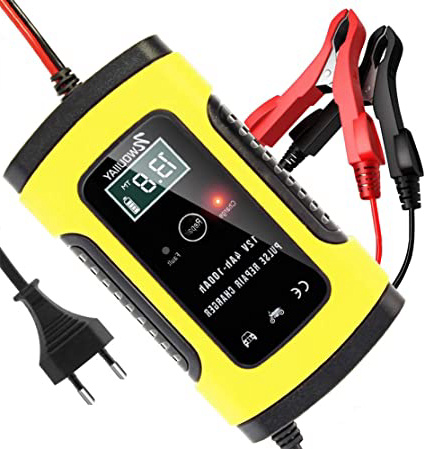NWOUIIAY Cargador de Batería Coche Mantenimiento Automático Inteligente 6A 12V con Múltiples Protecciones para Coche Moto ATV RV Barco
