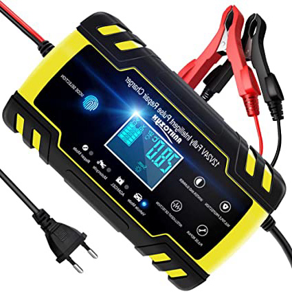 NWOUIIAY Cargador de Batería 8A 12V/4A 24V Mantenimiento Automático Inteligente con Múltiples Protecciones para Coche Moto ATV RV Barco