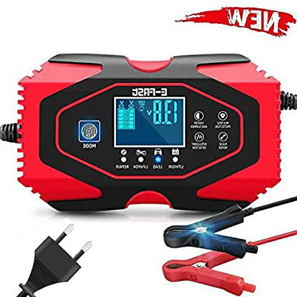 N / A Cargador de Baterías Coche,12V/24V Coche Moto Cargador Rápido Automático Protección con Pantalla LCD Mantener y Reparar baterías para Varios vehículos