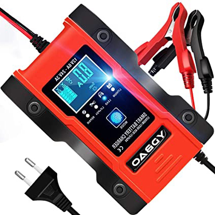 YDBAO Cargador de Baterías Coche Moto 6A 12V/24V con Múltiples Protecciones Cargador Baterías Litio Pantalla LCD para Batería de Plomo y Batería de Litio Coches Motos