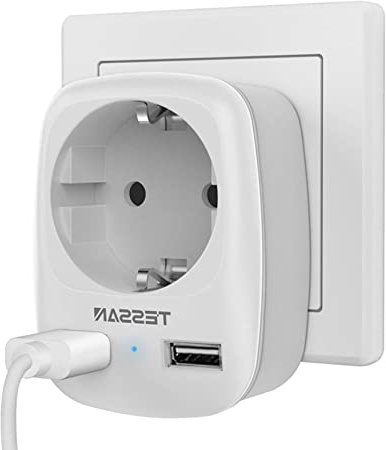 TESSAN Enchufe USB Pared, Ladron