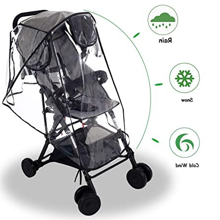 Wemk Protector de Lluvia para Silla de Paseo, Cubierta de Lluvia para Cochecitos, con 3 Ventanas de Ventilación, Transparente Burbuja de Lluvia de Material de EVA - Tamaño Grande
