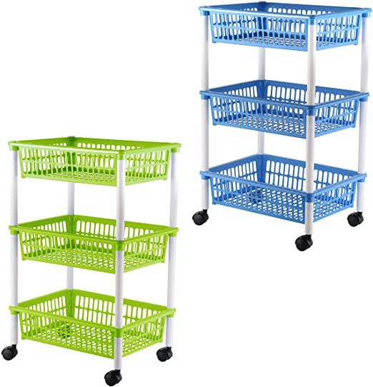 Axentia 235099 - Carrito con 3 cestas de almacenamiento, Multicolor