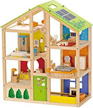 Hape- Casa de muñecas Madera Grande con Muebles (Barrutoys HAP-E3401)