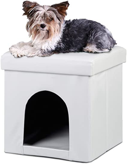 Relaxdays Banco/Casa para Perros, Cuero