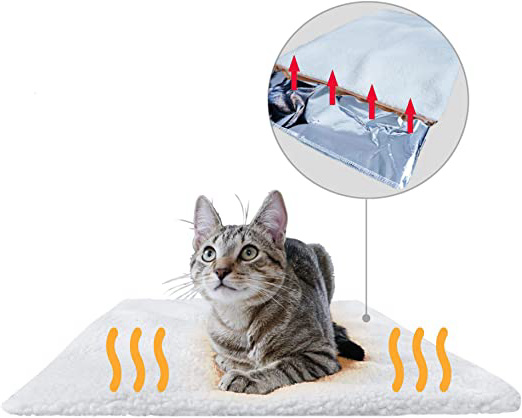 PiuPet® Manta térmica para Gatos & Perros, Tamaño: 60x45 cm, Autocalentado - sin Electricidad y baterías, Cojín de Calor, Innovador e ecológico