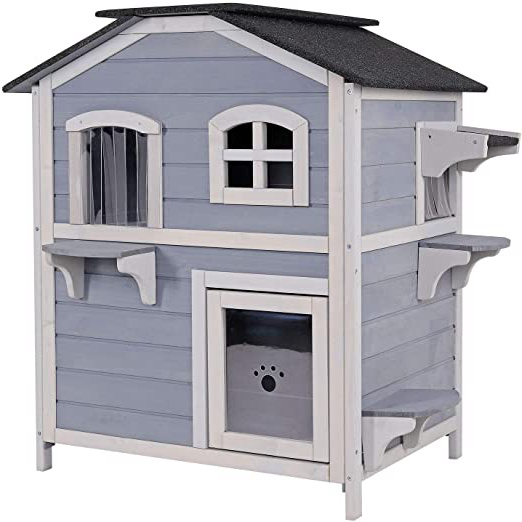 Dibea Casa Gatos cabaña para Gatos Villa para Gatos Cueva Gatos recinto Gatos Gris