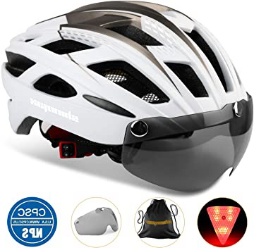 Shinmax Casco Bicicleta con luz,