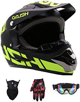 YUCARAC Motocross Helmet Adult, Off-Road Motorcycle Helmet Kit Casco Integral Unisex Enduro Quad MTB Downhill ATV con Gafas Guantes Máscara para jóvenes Adultos Hombres Mujeres