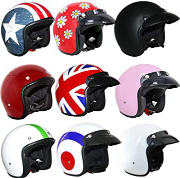Leopard LEO-604 Casco Moto Jet Abierto Mujer y Hombre #01 Negro Mate M (57-58cm) para Motocicleta Ciclomotor y Scooter Bicicleta ECE Homologado