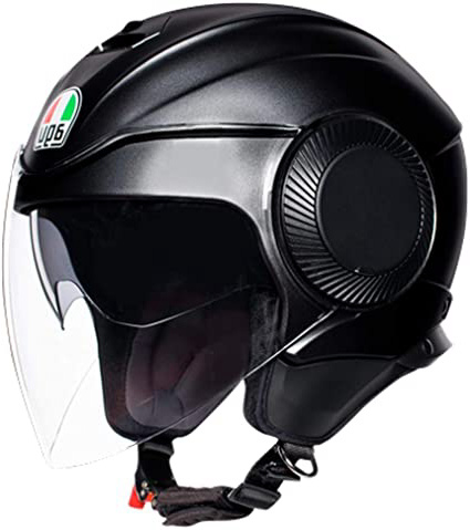 AGV 4821A4L0_002_M Orbyt Solid Casco Moto Jet, Negro Mate, M