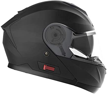 Casco Moto Modular ECE Homologado - YEMA YM-926 Casco de Moto Integral Scooter para Mujer Hombre Adultos con Doble Visera-Negro Mate-XL