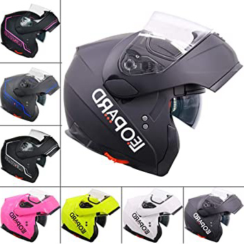 Leopard LEO-838 Doble Visera Casco Moto Modular ECE 22-05 Homologado para Motocicleta Bicicleta Scooter Cascos de Moto Modulares Mujer y Hombre