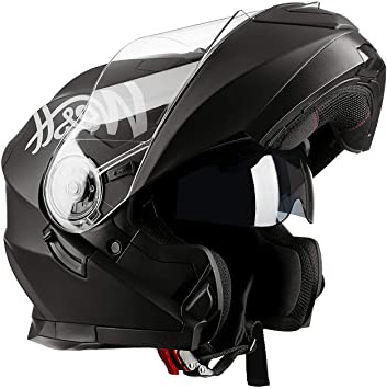 Westt Torque X - Casco De Moto Modular Integral con Doble Visera -Negro Mate - Motocicleta Scooter Absorbe Impacto - certificado ECE