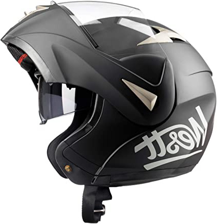 Westt Torque - Casco De Moto Modular Integral Negro Mate con Doble Visera - Motocicleta Scooter - Certificado ECE
