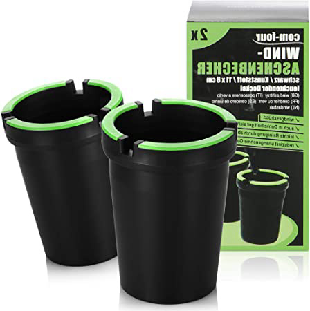 com-four® 2X Cenicero para Exteriores
