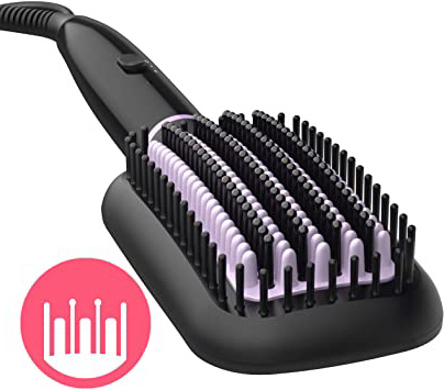 Philips BHH880/00 - Cepillo alisador de pelo, cerámico para alisar con calor, moldeador de pelo, 2 posiciones de temperatura (170 °C, 200 °C) y desconexión automática