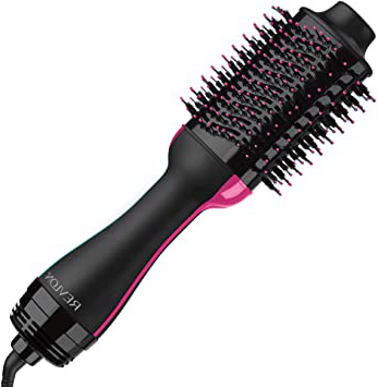 Revlon Pro Collection Salon One-Step - Secador y volumizador de pelo (3 posiciones de calor, 2 velocidades, revestimiento cerámico, mango ergonómico), negro y rosa