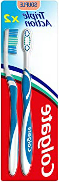 Colgate triple action - Cepillo de dientes manual (dureza suave, 2 unidades)