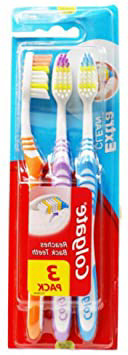 Colgate Palmolive Extra Clean – Cepillo de dientes 2 con 1 libre, Dureza Media, colores surtidos