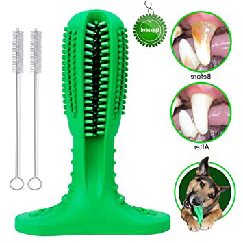 Bogeer Cepillo de Dientes para Perros Dog Brushing Stick Limpieza de higiene Dental Cuidado Oral para Mascotas Juguete para Masticar Regalo de Amante de los Animales no tóxica verde