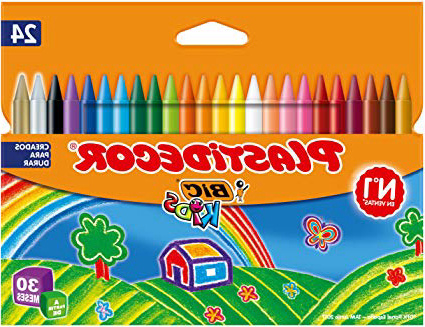 BIC Kids Plastidecor- Blíster de 24 unidades, ceras para colorear, colores surtidos