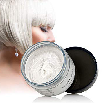 Blanco Barro de Pelo, Cera para el cabello, MS.DEAR Peinado temporal Cera tintórea Crema de barro Pomadas para el cabello Moda DIY para hombres y mujeres