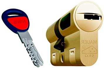 MAUER NW5 Bombin de Seguridad 31x31 DOBLE EMBRAGUE Color Laton Cilindro Bombillo Reforzado Antirotura Antibumping Antitaladro Leva Antiextracción Cerradura para Puerta 5 LLaves Tarjeta de Seguridad