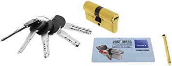 Tesa Assa Abloy TX853030L Cilindro Seguridad, Latonado, 30 x 30 mm