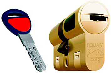 MAUER NW5 Bombin de Seguridad 31x31 Color Laton Cilindro Bombillo Reforzado Antirotura Antibumping Antitaladro Leva Antiextracción Cerradura para Puerta 5 LLaves Tarjeta de Seguridad