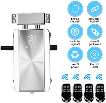 OWSOO Cerradura de Puerta, Cerradura sin Llave, Cerradura Invisible con 4 Control Remoto, Cerradura Electrónica Inteligente, Sistema de Control de Acceso