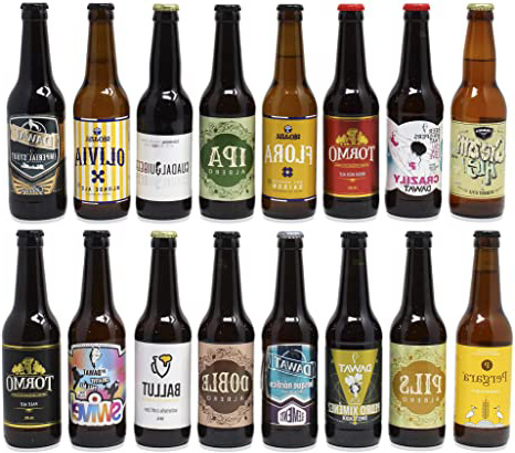 Pack de cerveza artesana. 16 Cervezas Artesanas de las mejores marcas. El mejor regalo. Incluye Río Azul Flora, medalla de Bronce en Barcelona Beer Challenge 2020 categoría SPECIALTY IPA BELGIAN IPA