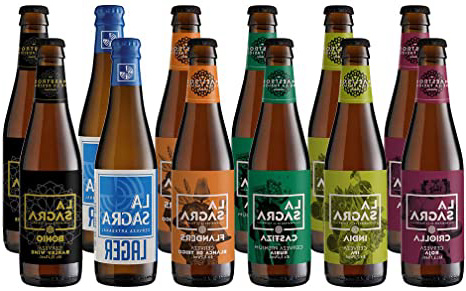 La Sagra Pack Degustación de Cerveza Artesanal 6 estilos - 12 botellas x 330 ml - Total: 3960 ml