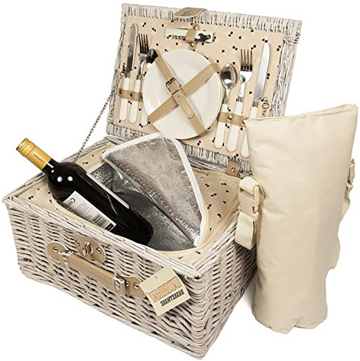 Cesta-nevera de mimbre para Picnic,