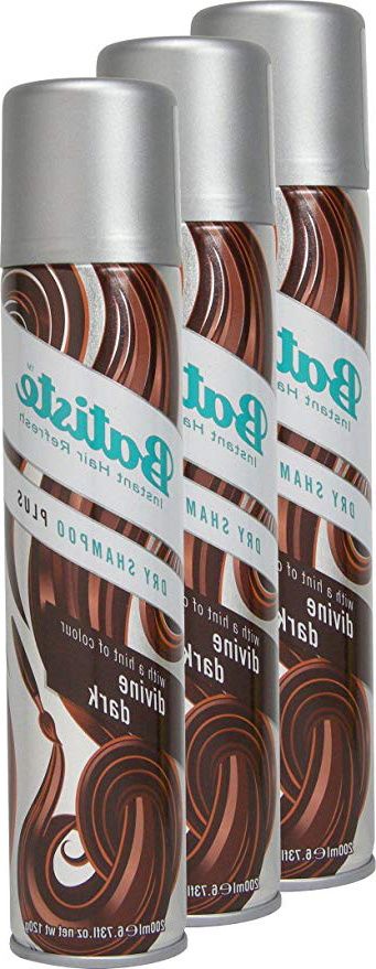 Batiste seco Champú Dry Divine Dark con un toque de color negras para cabello y dunkelbraunes, cabello fresca para todos los tipos de cabello, 3 Pack 2 + 1 (3 x 200 ml)