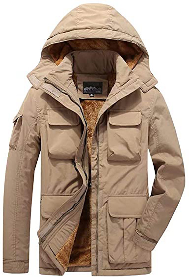 Parka Hombre Espesar Felpa Chaqueta