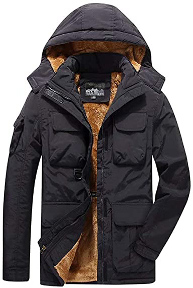 Parka Hombre Espesar Felpa Chaqueta