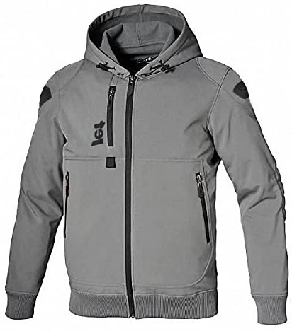 Jet Chaqueta Moto Capucha Hoodie Verano con Armadura Soft Shell (XL (EU 52-54), Gris)