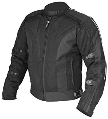 Bikers Gear Australia Chicane - Chaqueta de cordura ligera y robusta con protecciones extraíbles, Negro, Large