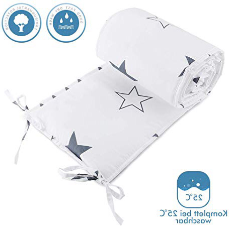 Luchild Protector de Cuna, 180cm Parachoques, Protector Cuna Chichonera para Proteger Bebe y Decorar la Cuna