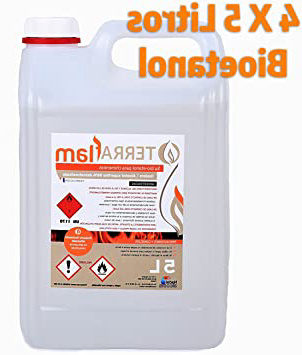 Bioetanol Envio 24Horas 4X5Li Bioetanol Terraflam para lámparas y chimeneas transparente Combustión alta calidad, no humos ni olores